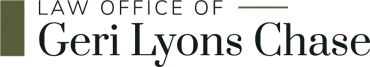 The logo for the law office of geri lyons chase