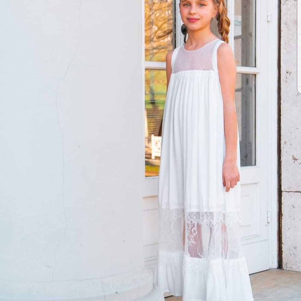vestito bianco per cerimonie da bambina