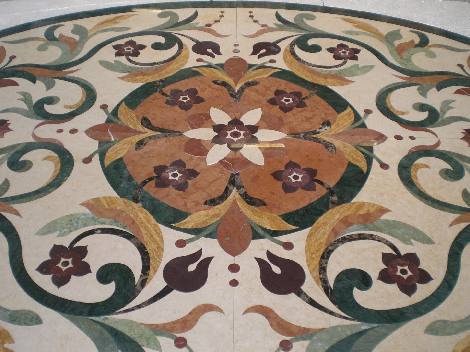 pavimento marmo decoro floreale 2