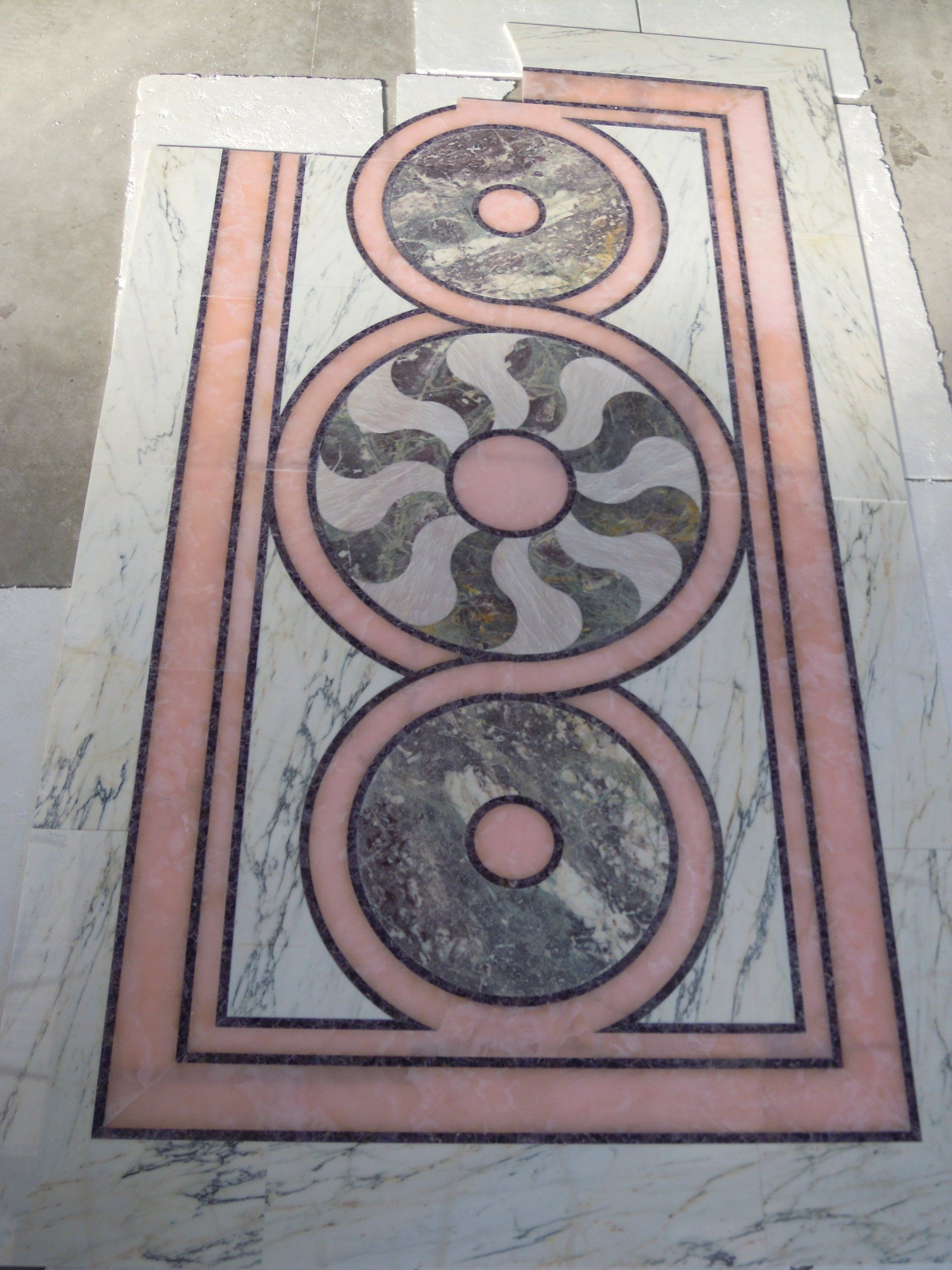 pavimento marmo decoro floreale 3