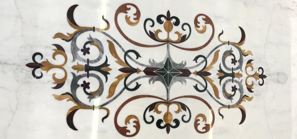 pavimento marmo decoro floreale 1