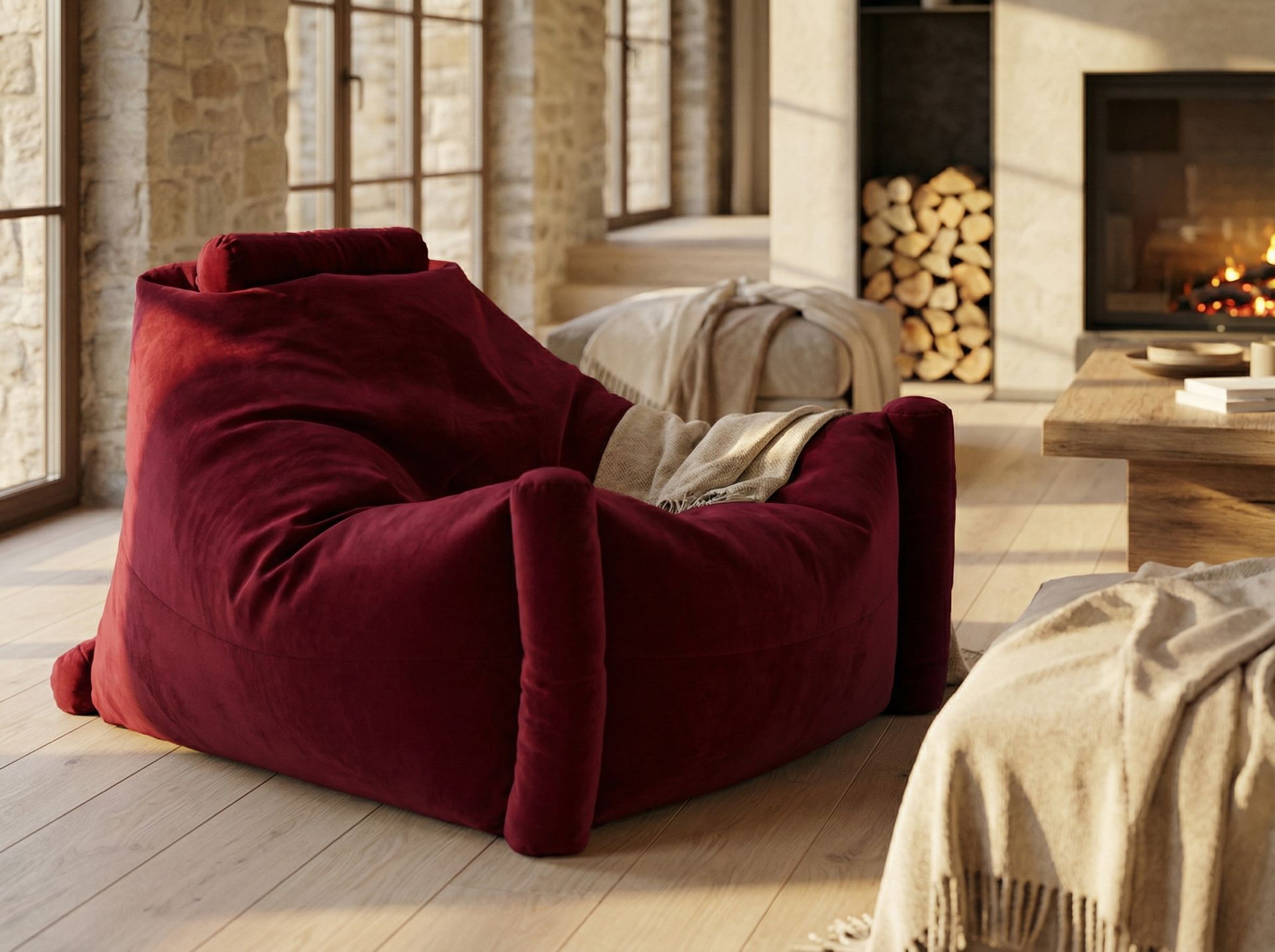 Poltrona sacco carolina arredamento interno design lusso 