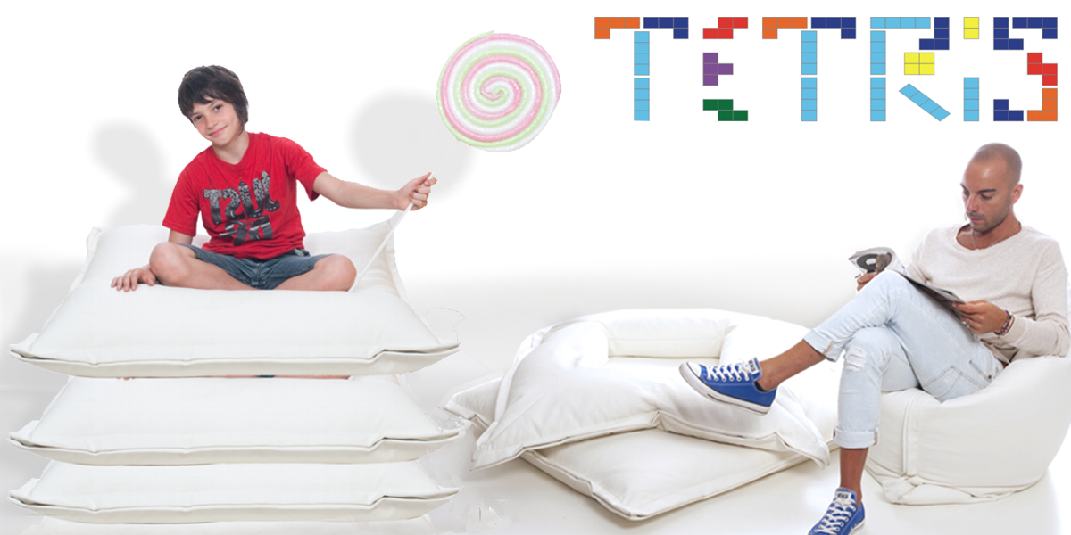 poltrona sacco tetris arredamento interno ecopelle lavabile  