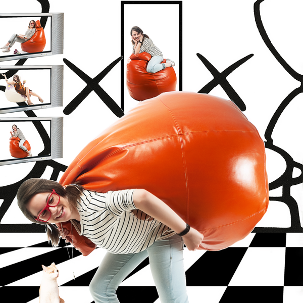 Poltrona sacco Goccia pelle