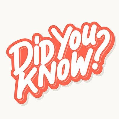 A red and white sign that says did you know