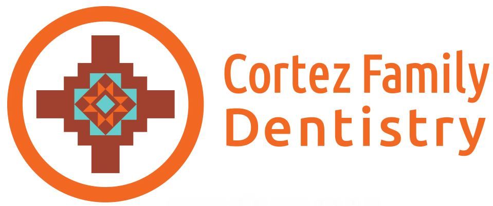 A logo for cortez family dentistry with a cross in a circle