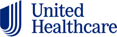 The logo for united healthcare is blue and white.