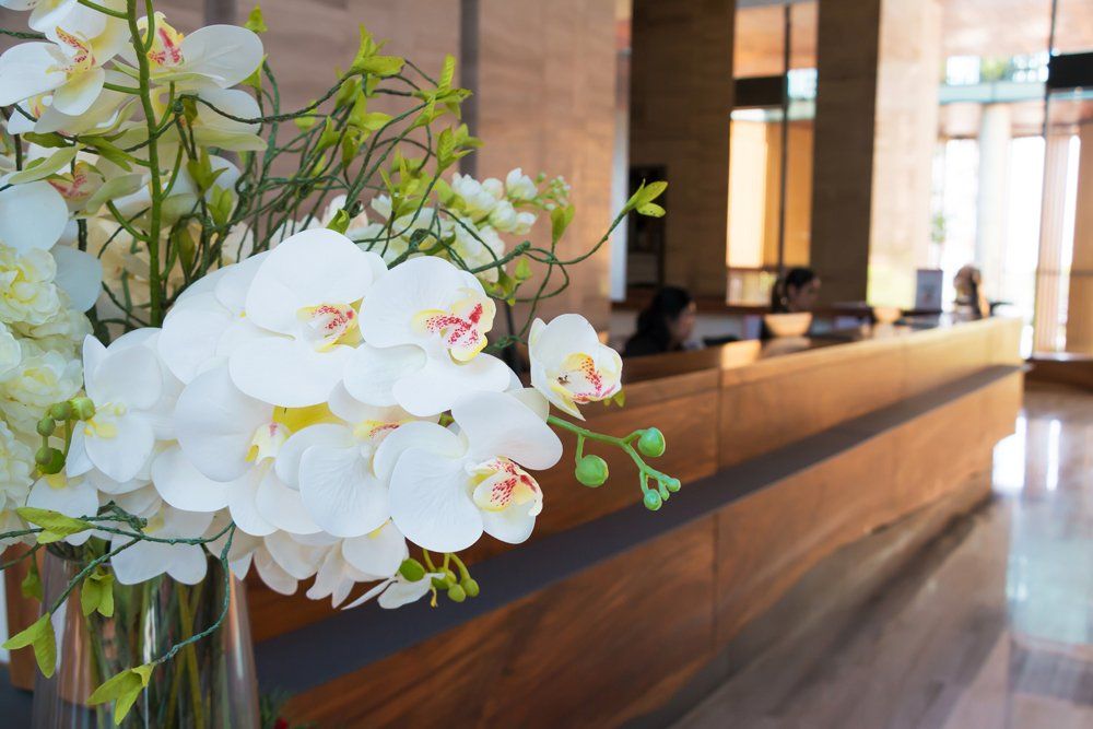 A White Flower In The Hotel Lobby — Bergenfield, New Jersey — Brodericks Flowers & Gifts Inc