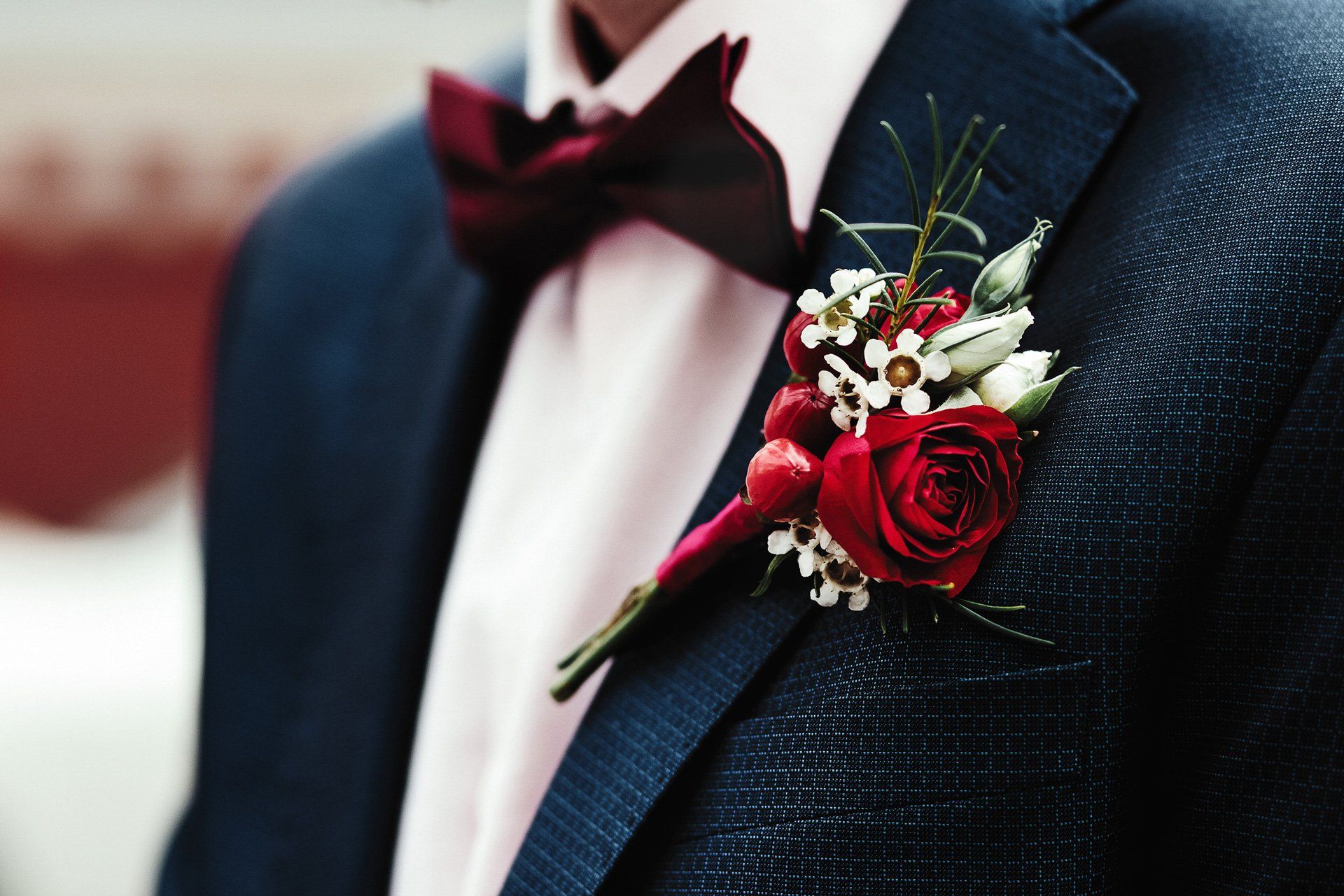 Groom's Boutonniere On The Jacket — Bergenfield, New Jersey — Brodericks Flowers & Gifts Inc