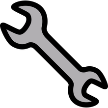 A cartoon drawing of a wrench on a white background.