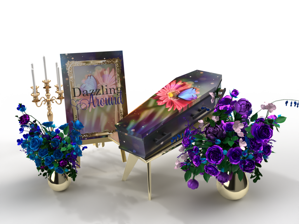 uitvaartkist vlinders