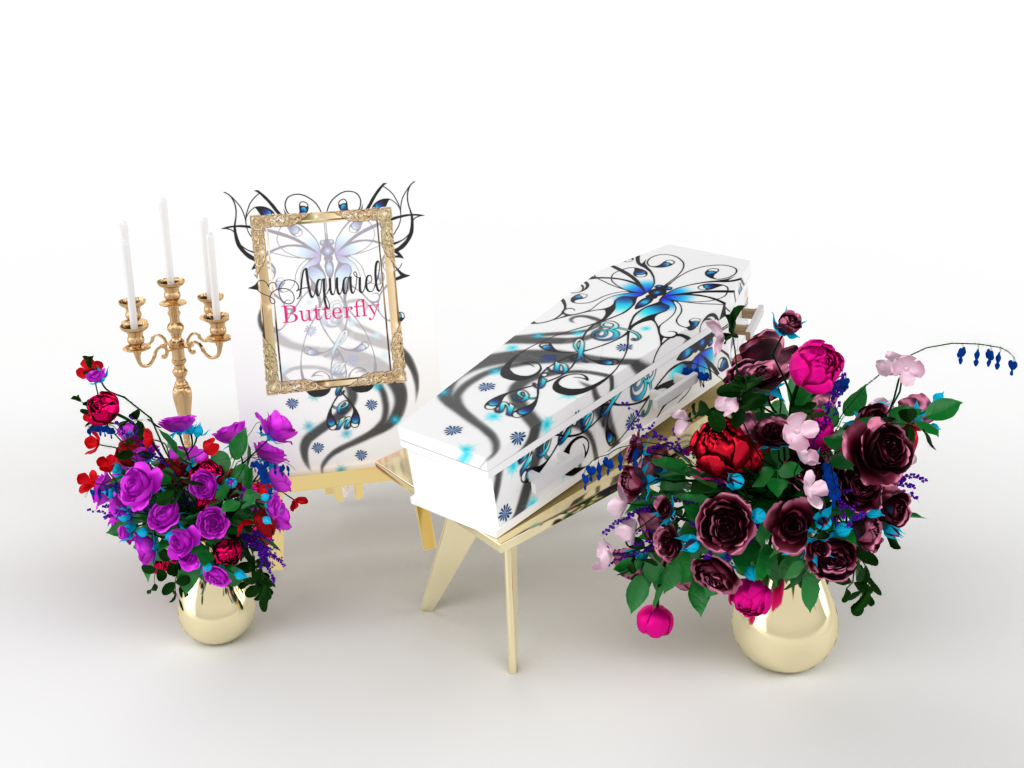 uitvaartkist wrappen watercolor