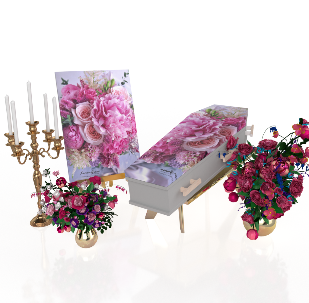 Uitvaartkist bloemen