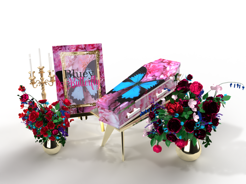 uitvaartkist vlinders