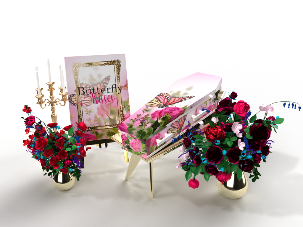 uitvaartkist vlinders