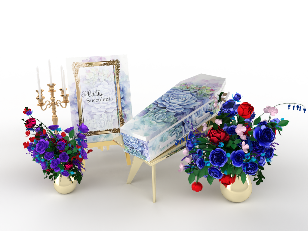 uitvaartkist wrappen watercolor