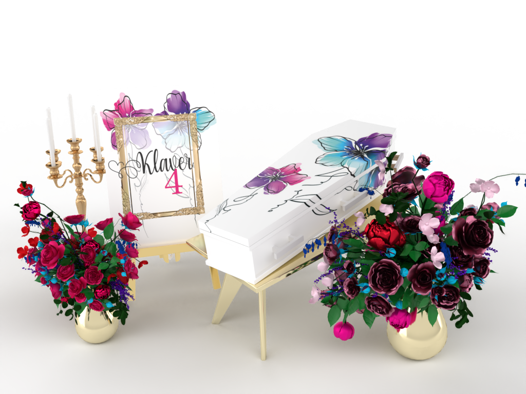 uitvaartkist wrappen watercolor