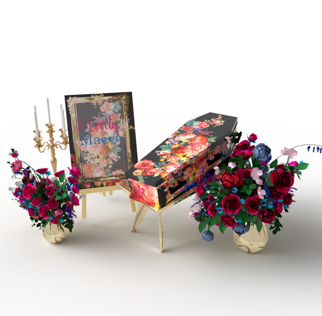 uitvaartkist wrappen watercolor