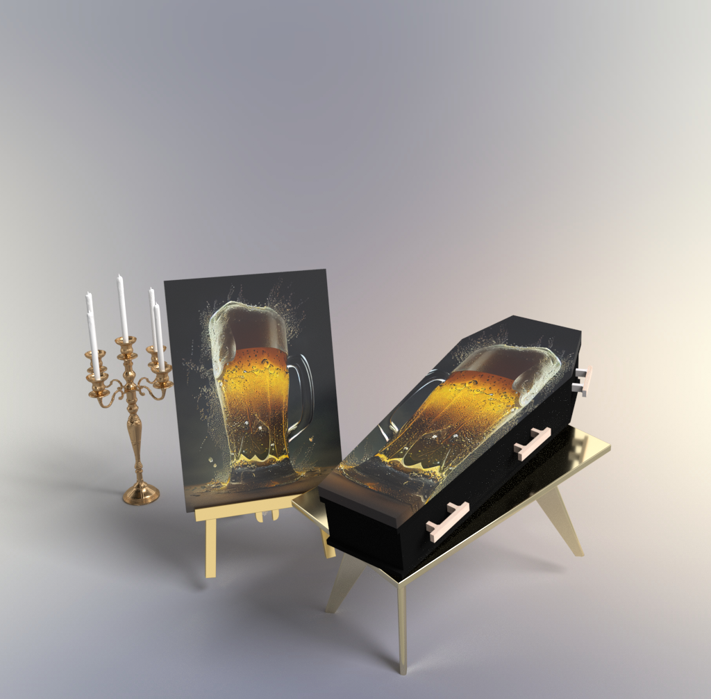 uitvaartkist biertje