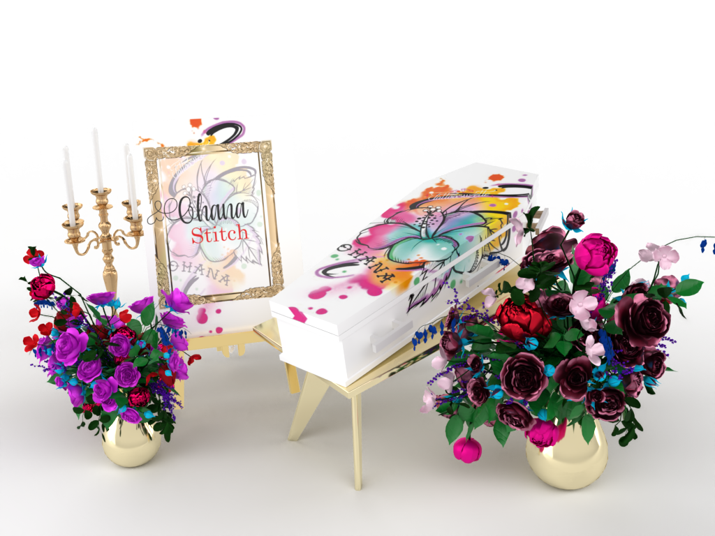 uitvaartkist wrappen watercolor