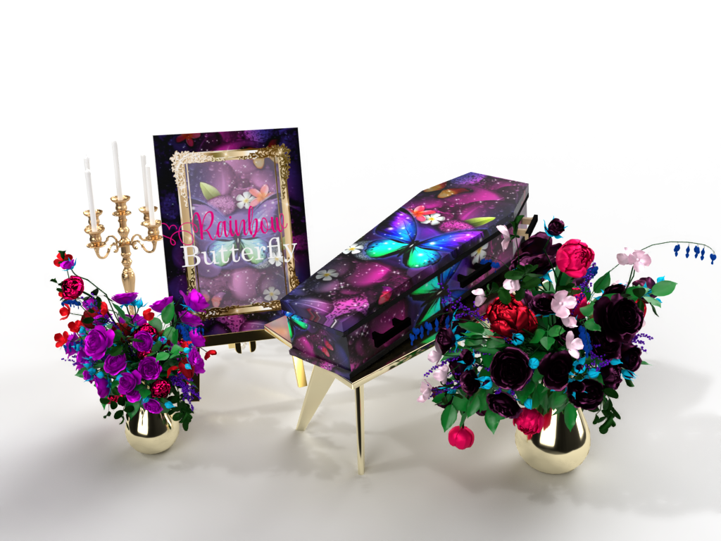 uitvaartkist vlinders