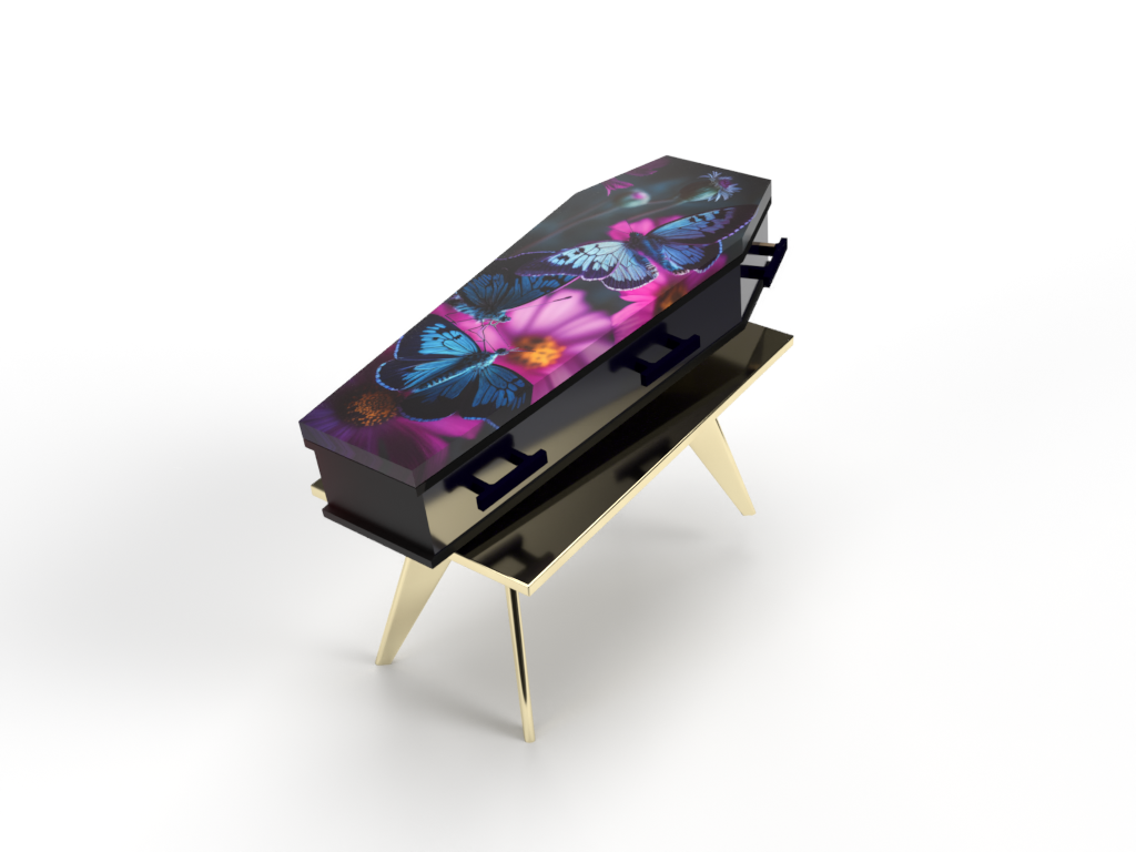 uitvaartkist vlinders