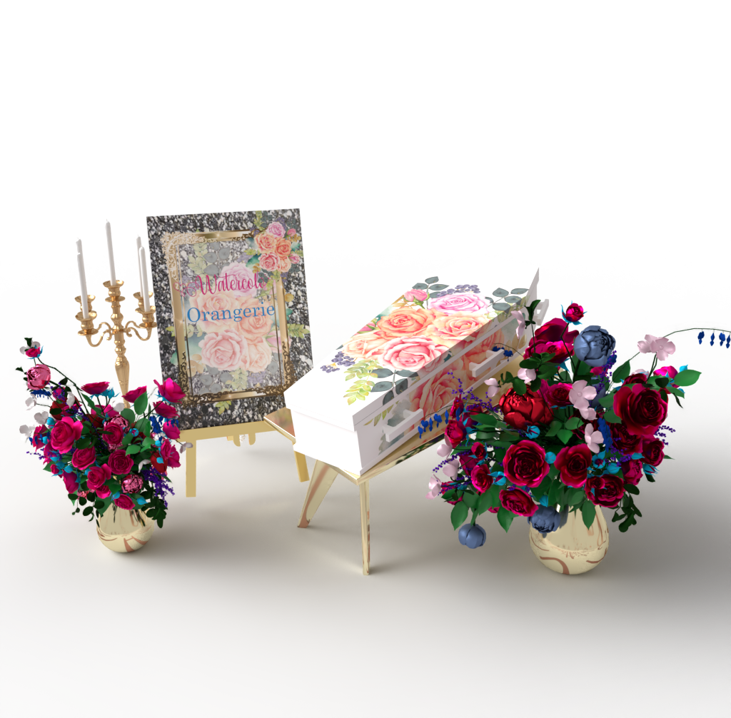 uitvaartkist wrappen watercolor