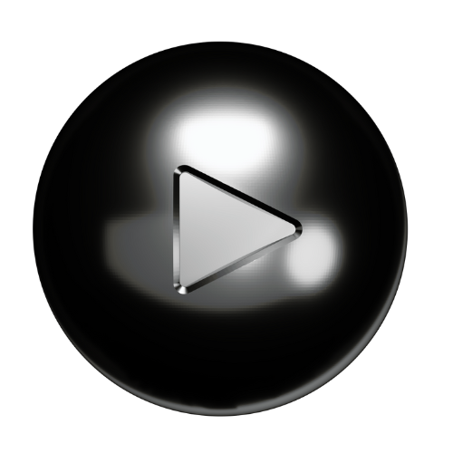 A black ball with a silver triangle on it