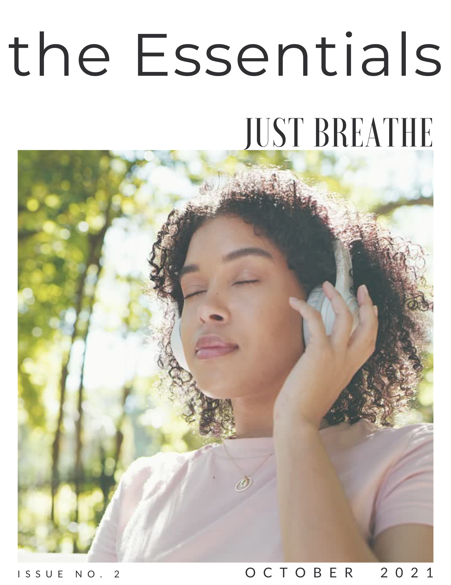 A woman is wearing headphones and listening to music.