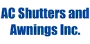 AC Shutters and Awnings Inc. logo in blue text on white background.