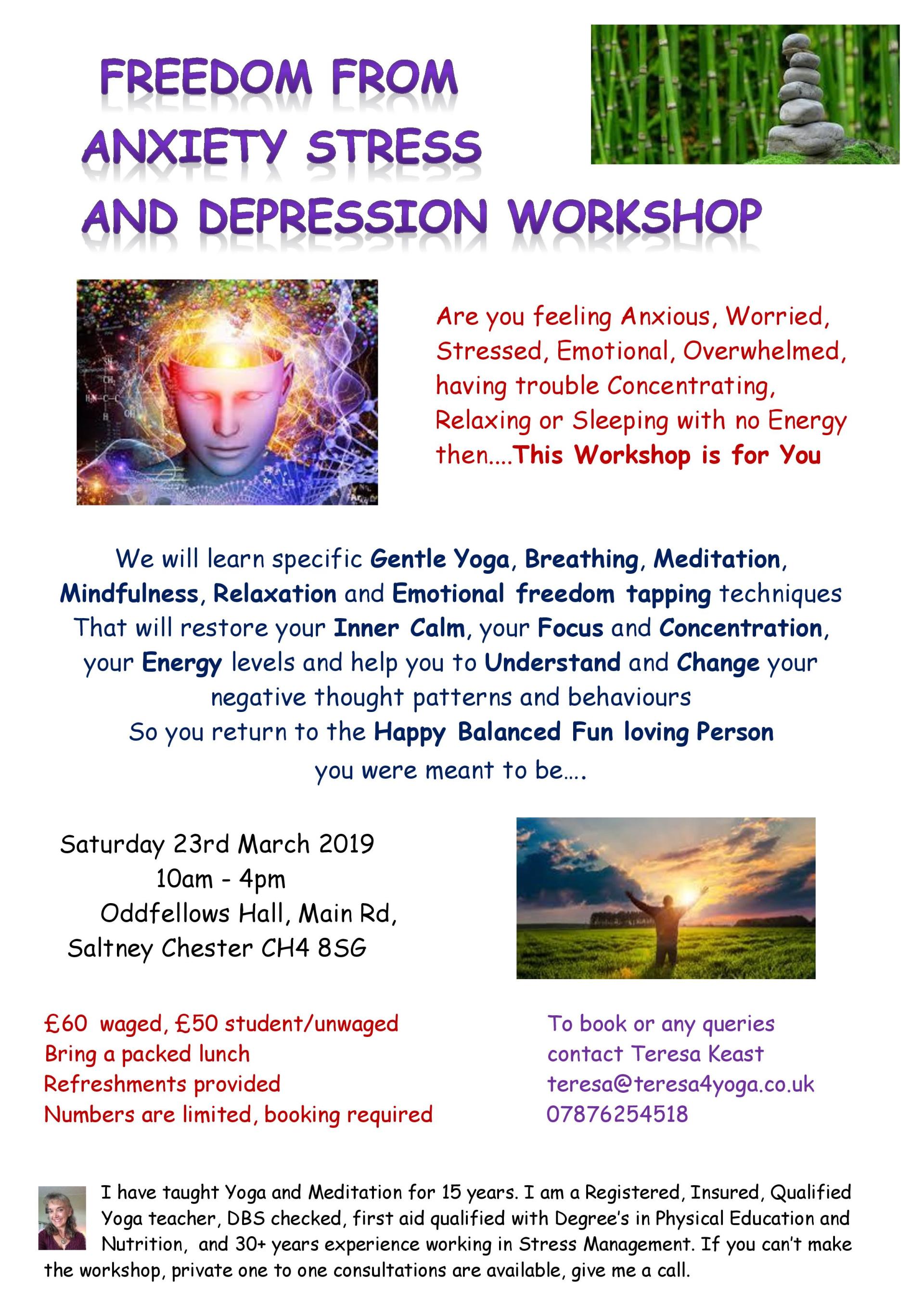 Teresa4Yoga Freedom from Anxiety & Depression workshop