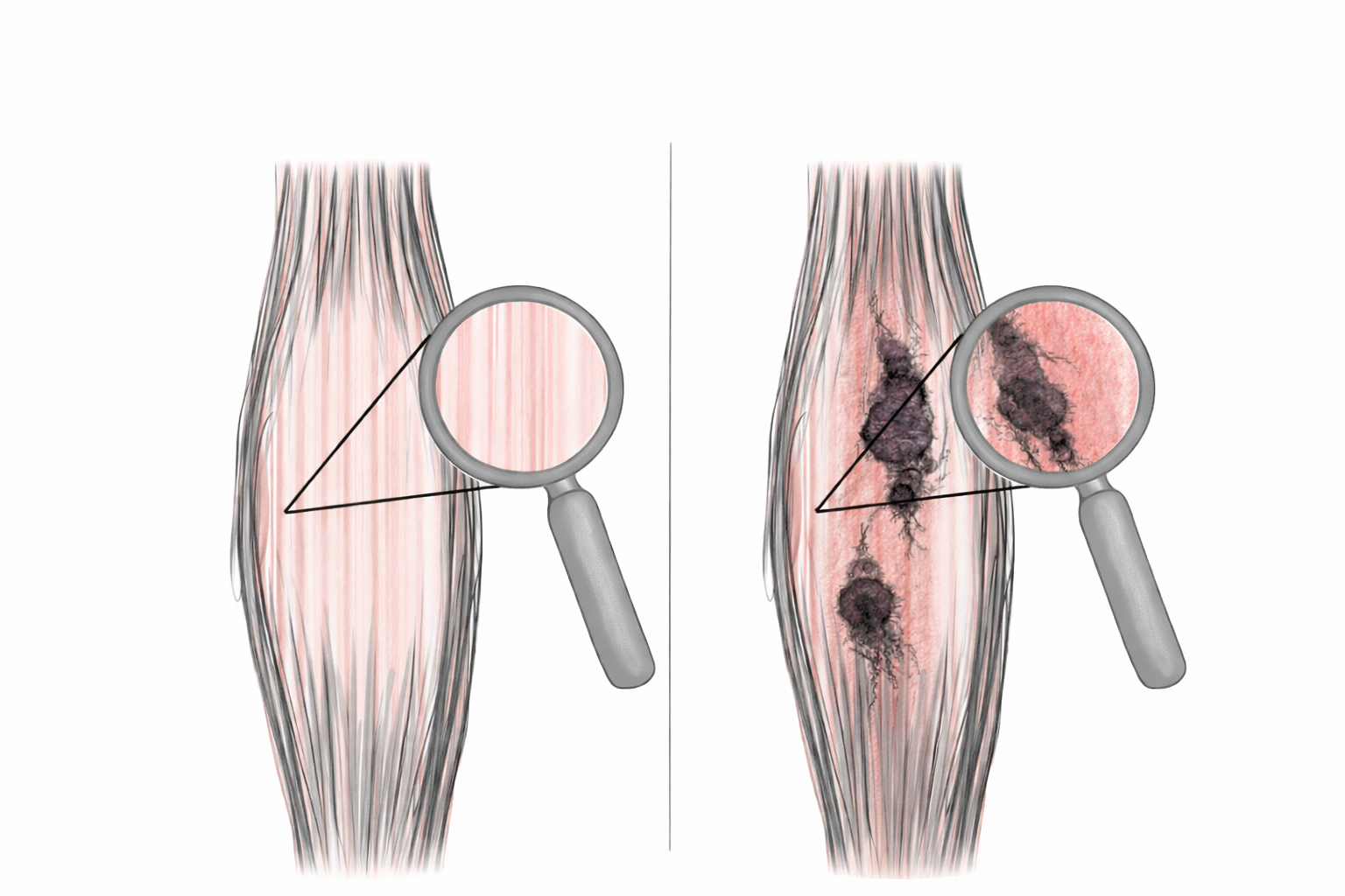 Muscular person, shirtless, exercising with thick black ropes in a gym setting.