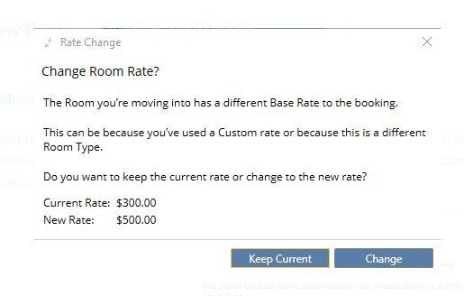 A screenshot of a screen that says `` change room rate ''.