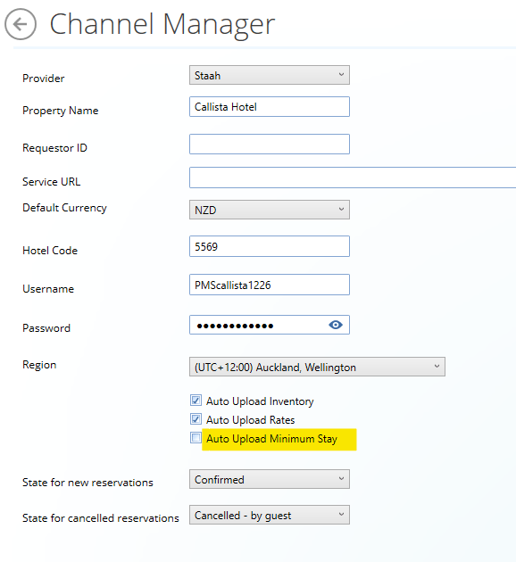 A screen shot of a channel manager page.