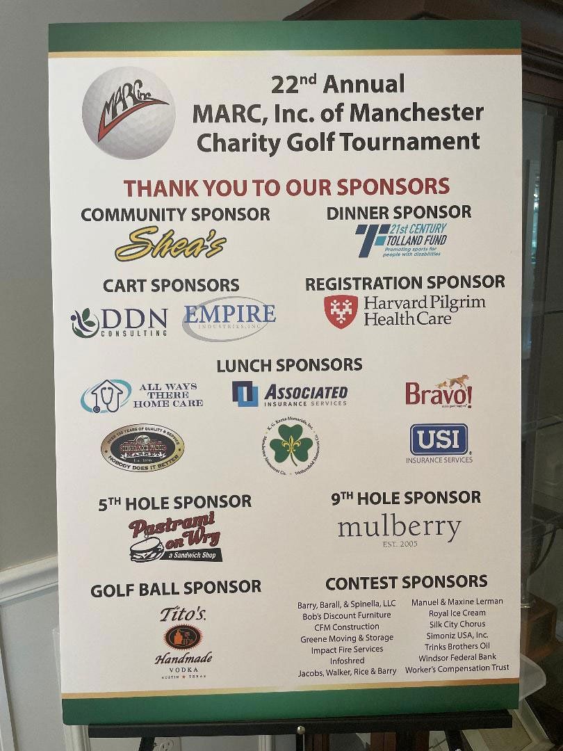 marc golf tournament sign