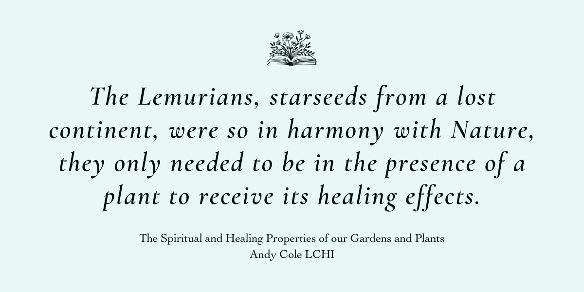 Spiritual and Healing Properties of our Gardens and Plants by Andy Cole LCHI - A Book Review by Sue Cartwright, Community Assembly of the British Isles Spiritual and Healing Properties of our Gardens and Plants by Andy Cole LCHI - A Book Review by Sue Cartwright, Community Assembly of the British Isles