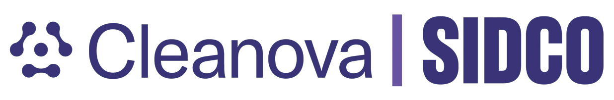 Cleanova | SIDCO logo in dark blue.