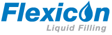 Flexicon logo: blue text with a water droplet graphic, 