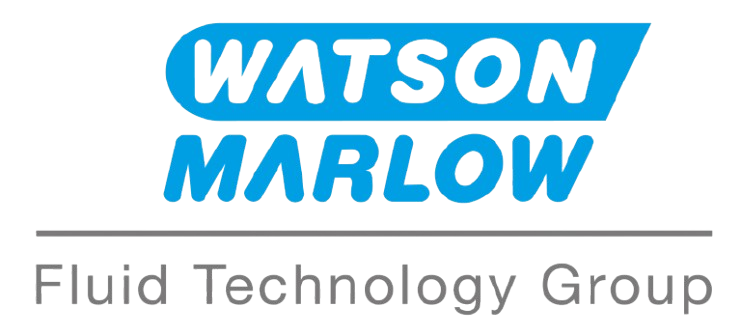 Logo for Watson-Marlow Fluid Technology Group, in blue and white on a white background.