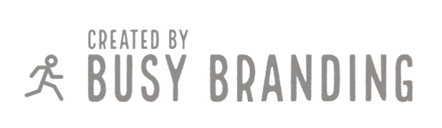 a logo that says created by busy branding