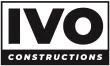 a black and white logo for ivo constructions