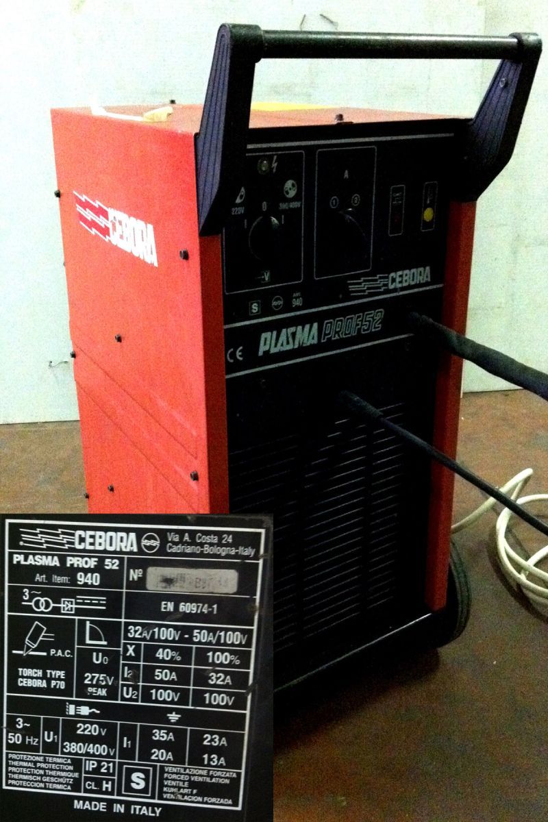 SALDATRICE AL PLASMA MARCA CEBORA MODELLO PROF 52