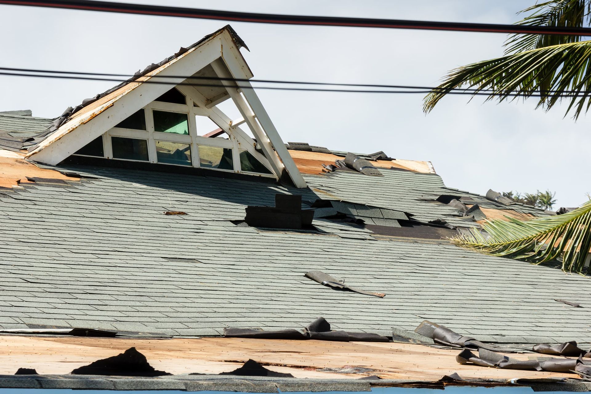 Storm Damaged Home Roof