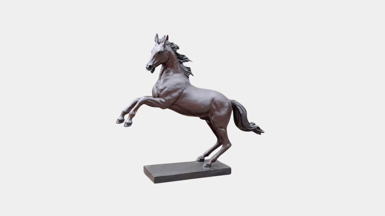 Jumping Horse Large Bronze Sculpture Right
