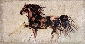 artsy horse prancing
