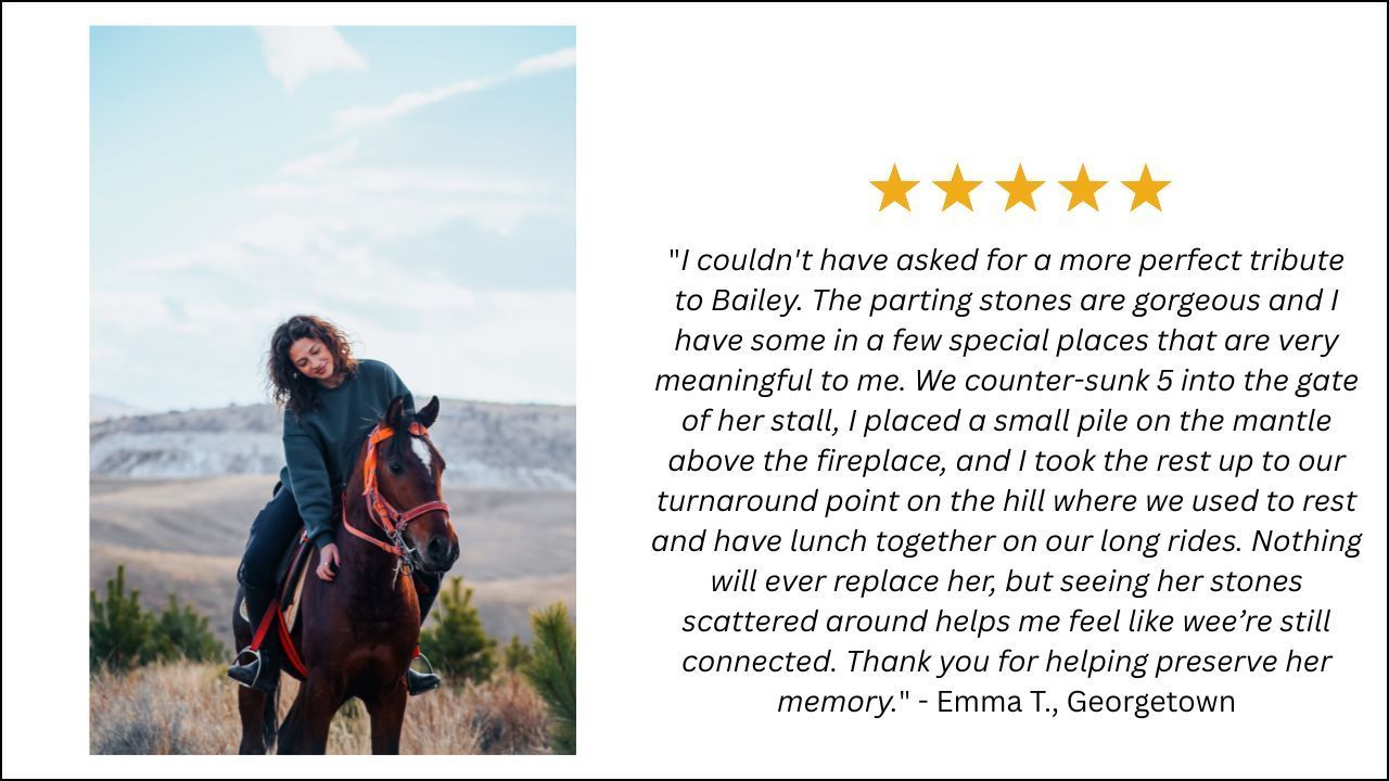 5 star review for parting stones
