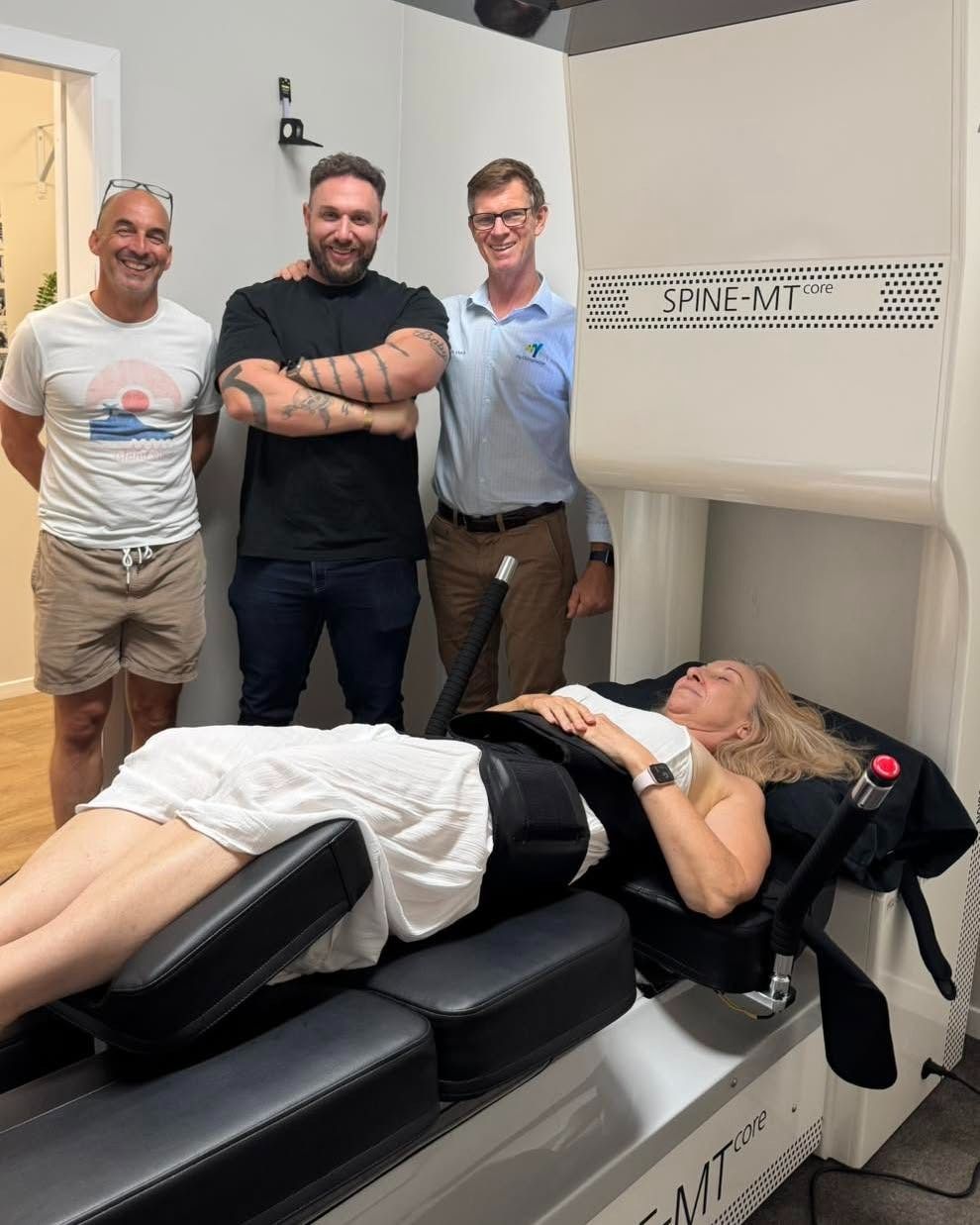 Woman Lying on a Spine-MT Core Machine