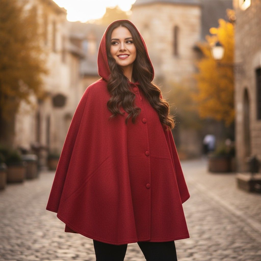 dames poncho gebreide in alpaca wol