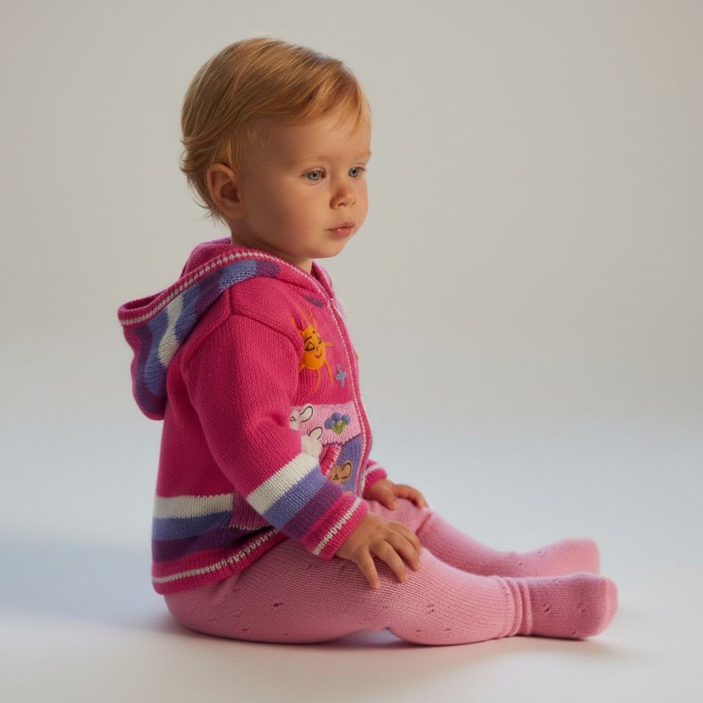 Barbie Baby wollen gebreid jasje met capuchon – Handgemaakt in Peru