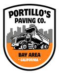 The logo for portillo 's paving co. in bay area california